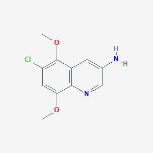 molecular formula C11H11ClN2O2 B13247398 6-Chloro-5,8-dimethoxyquinolin-3-amine 