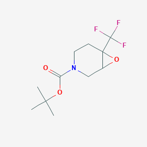 molecular formula C11H16F3NO3 B13247416 tert-butyl 6-(trifluoromethyl)-7-oxa-3-azabicyclo[4.1.0]heptane-3-carboxylate 