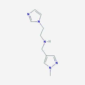 molecular formula C10H15N5 B13247430 [2-(1H-Imidazol-1-yl)ethyl][(1-methyl-1H-pyrazol-4-yl)methyl]amine 