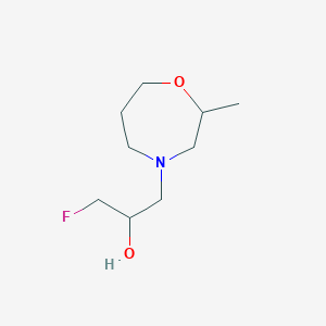 molecular formula C9H18FNO2 B13247431 1-Fluoro-3-(2-methyl-1,4-oxazepan-4-yl)propan-2-ol 