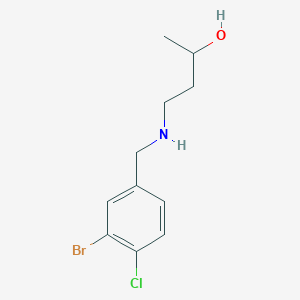 molecular formula C11H15BrClNO B13247460 4-{[(3-Bromo-4-chlorophenyl)methyl]amino}butan-2-ol 