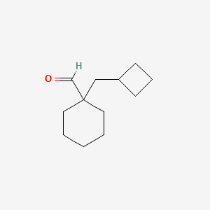 molecular formula C12H20O B13247498 1-(Cyclobutylmethyl)cyclohexane-1-carbaldehyde 