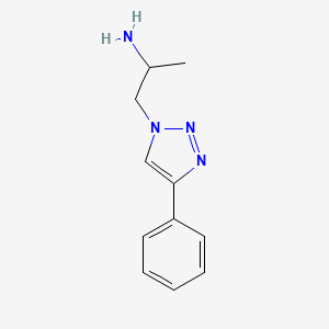 molecular formula C11H14N4 B13247546 1-(4-Phenyl-1H-1,2,3-triazol-1-yl)propan-2-amine 