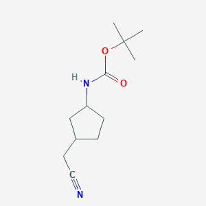 molecular formula C12H20N2O2 B13247617 tert-Butyl N-[3-(cyanomethyl)cyclopentyl]carbamate 