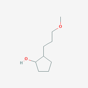 molecular formula C9H18O2 B13247692 2-(3-Methoxypropyl)cyclopentan-1-ol 