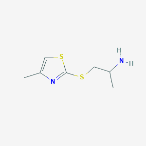 molecular formula C7H12N2S2 B13247718 1-((4-Methylthiazol-2-yl)thio)propan-2-amine 