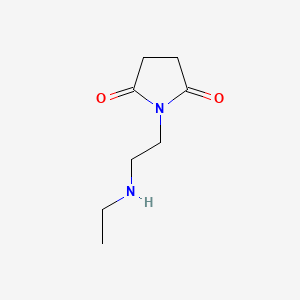 molecular formula C8H14N2O2 B13247755 1-[2-(Ethylamino)ethyl]pyrrolidine-2,5-dione 