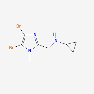 molecular formula C8H11Br2N3 B13247822 N-[(4,5-Dibromo-1-methyl-1H-imidazol-2-yl)methyl]cyclopropanamine 