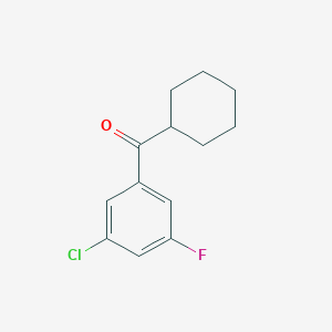 molecular formula C13H14ClFO B1324784 3-氯-5-氟苯基环己基酮 CAS No. 898769-36-3