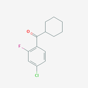 molecular formula C13H14ClFO B1324785 4-Chloro-2-fluorophenyl cyclohexyl ketone CAS No. 898769-39-6