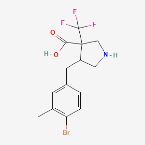 4-[(4-Bromo-3-methylphenyl)methyl]-3-(trifluoromethyl)pyrrolidine-3-carboxylic acid