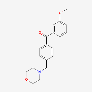 molecular formula C19H21NO3 B1324792 3-Methoxy-4'-morpholinomethyl benzophenone CAS No. 898769-70-5