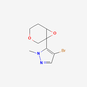 molecular formula C9H11BrN2O2 B13247921 4-Bromo-5-{3,7-dioxabicyclo[4.1.0]heptan-1-yl}-1-methyl-1H-pyrazole 