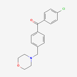 molecular formula C18H18ClNO2 B1324793 4-Chloro-4'-morpholinomethyl benzophenone CAS No. 898769-96-5