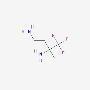 molecular formula C5H11F3N2 B13247955 1,3-Butanediamine, 4,4,4-trifluoro-3-methyl- 