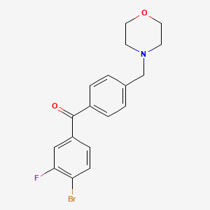 molecular formula C18H17BrFNO2 B1324796 4-溴-3-氟-4'-吗啉甲基二苯甲酮 CAS No. 898770-20-2