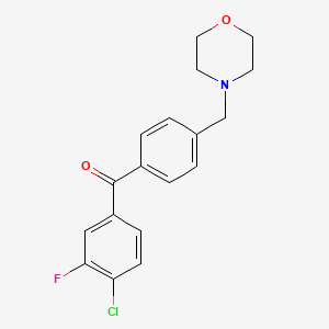 molecular formula C18H17ClFNO2 B1324797 4-氯-3-氟-4'-吗啉基甲基二苯甲酮 CAS No. 898770-23-5