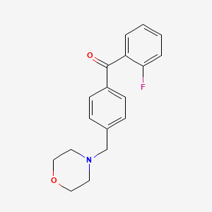 molecular formula C18H18FNO2 B1324799 2-Fluoro-4'-morpholinomethyl benzophenone CAS No. 898770-32-6