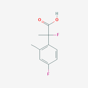 molecular formula C10H10F2O2 B13247990 2-Fluoro-2-(4-fluoro-2-methylphenyl)propanoic acid 