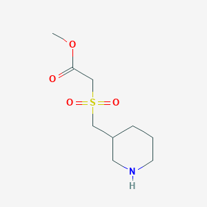 molecular formula C9H17NO4S B13248004 Methyl2-(piperidin-3-ylmethanesulfonyl)acetate 