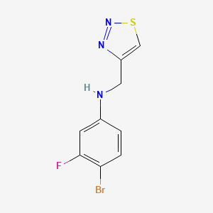 molecular formula C9H7BrFN3S B13248097 4-Bromo-3-fluoro-N-(1,2,3-thiadiazol-4-ylmethyl)aniline 