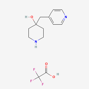 molecular formula C13H17F3N2O3 B13248145 4-(Pyridin-4-ylmethyl)piperidin-4-ol,trifluoroaceticacid 