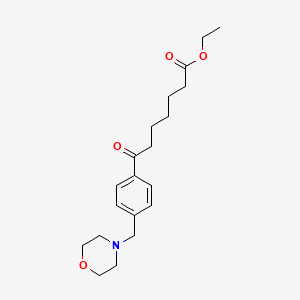 molecular formula C20H29NO4 B1324816 Ethyl 7-[4-(morpholinomethyl)phenyl]-7-oxoheptanoate CAS No. 898770-87-1