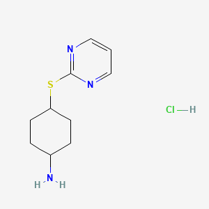 4-(Pyrimidin-2-ylsulfanyl)cyclohexan-1-amine hydrochloride