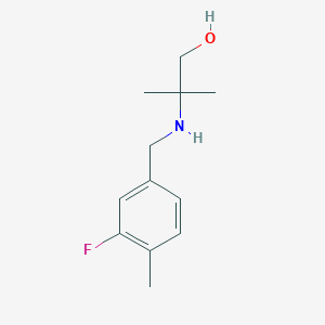 molecular formula C12H18FNO B13248196 2-{[(3-Fluoro-4-methylphenyl)methyl]amino}-2-methylpropan-1-ol 