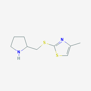 4-Methyl-2-((pyrrolidin-2-ylmethyl)thio)thiazole