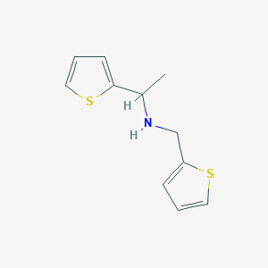 molecular formula C11H13NS2 B13248227 [1-(Thiophen-2-yl)ethyl](thiophen-2-ylmethyl)amine 