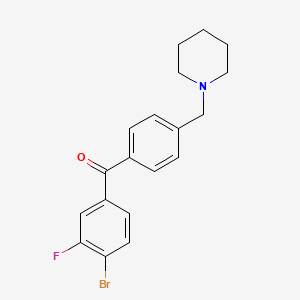 molecular formula C19H19BrFNO B1324823 4-Bromo-3-fluoro-4'-piperidinomethyl benzophenone CAS No. 898775-17-2