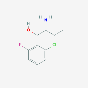 molecular formula C10H13ClFNO B13248232 2-Amino-1-(2-chloro-6-fluorophenyl)butan-1-ol 