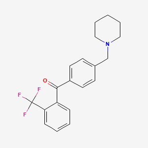 molecular formula C20H20F3NO B1324826 4'-哌啶基甲基-2-三氟甲基二苯甲酮 CAS No. 898775-32-1