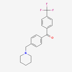 molecular formula C20H20F3NO B1324827 4-哌啶甲基-4'-三氟甲基二苯甲酮 CAS No. 898775-38-7