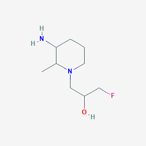 molecular formula C9H19FN2O B13248308 1-(3-Amino-2-methylpiperidin-1-yl)-3-fluoropropan-2-ol 