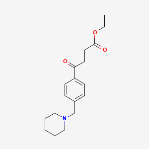 molecular formula C18H25NO3 B1324834 4-氧代-4-[4-(哌啶甲基)苯基]丁酸乙酯 CAS No. 898775-79-6