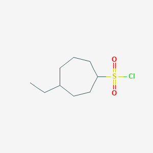 molecular formula C9H17ClO2S B13248344 4-Ethylcycloheptane-1-sulfonyl chloride 