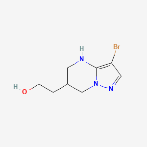 molecular formula C8H12BrN3O B13248345 2-{3-bromo-4H,5H,6H,7H-pyrazolo[1,5-a]pyrimidin-6-yl}ethan-1-ol 