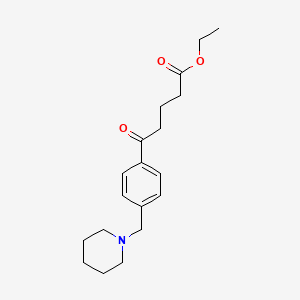 molecular formula C19H27NO3 B1324835 5-氧代-5-[4-(哌啶甲基)苯基]戊酸乙酯 CAS No. 898775-81-0