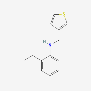 molecular formula C13H15NS B13248364 2-ethyl-N-(thiophen-3-ylmethyl)aniline 