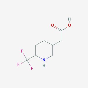 molecular formula C8H12F3NO2 B13248366 2-[6-(Trifluoromethyl)piperidin-3-yl]acetic acid 