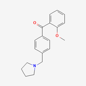molecular formula C19H21NO2 B1324839 2-甲氧基-4'-吡咯烷甲基二苯甲酮 CAS No. 898775-97-8