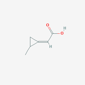 molecular formula C6H8O2 B13248397 2-(2-Methylcyclopropylidene)acetic acid 