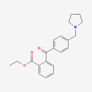 molecular formula C21H23NO3 B1324840 2-羧乙氧基-4'-吡咯烷甲基二苯甲酮 CAS No. 898776-11-9