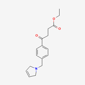 molecular formula C17H21NO3 B1324841 4-氧代-4-[4-(3-吡咯烷基甲基)苯基]丁酸乙酯 CAS No. 898764-89-1