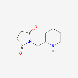 molecular formula C10H16N2O2 B13248420 1-(Piperidin-2-ylmethyl)pyrrolidine-2,5-dione 