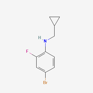 molecular formula C10H11BrFN B13248429 4-bromo-N-(cyclopropylmethyl)-2-fluoroaniline 