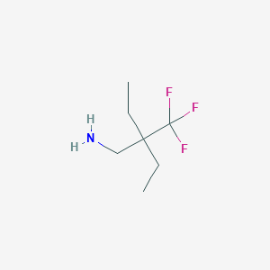 molecular formula C7H14F3N B13248439 3-(Aminomethyl)-3-(trifluoromethyl)pentane 