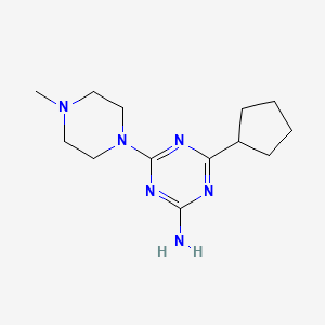 molecular formula C13H22N6 B13248441 4-Cyclopentyl-6-(4-methylpiperazin-1-yl)-1,3,5-triazin-2-amine 